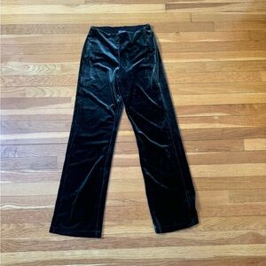 Green velvet suede pants